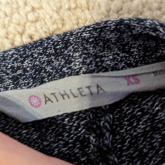 Athleta women's xs 52% cashmere shawl cocoon wrap navy heathered - Picture 4 of 6